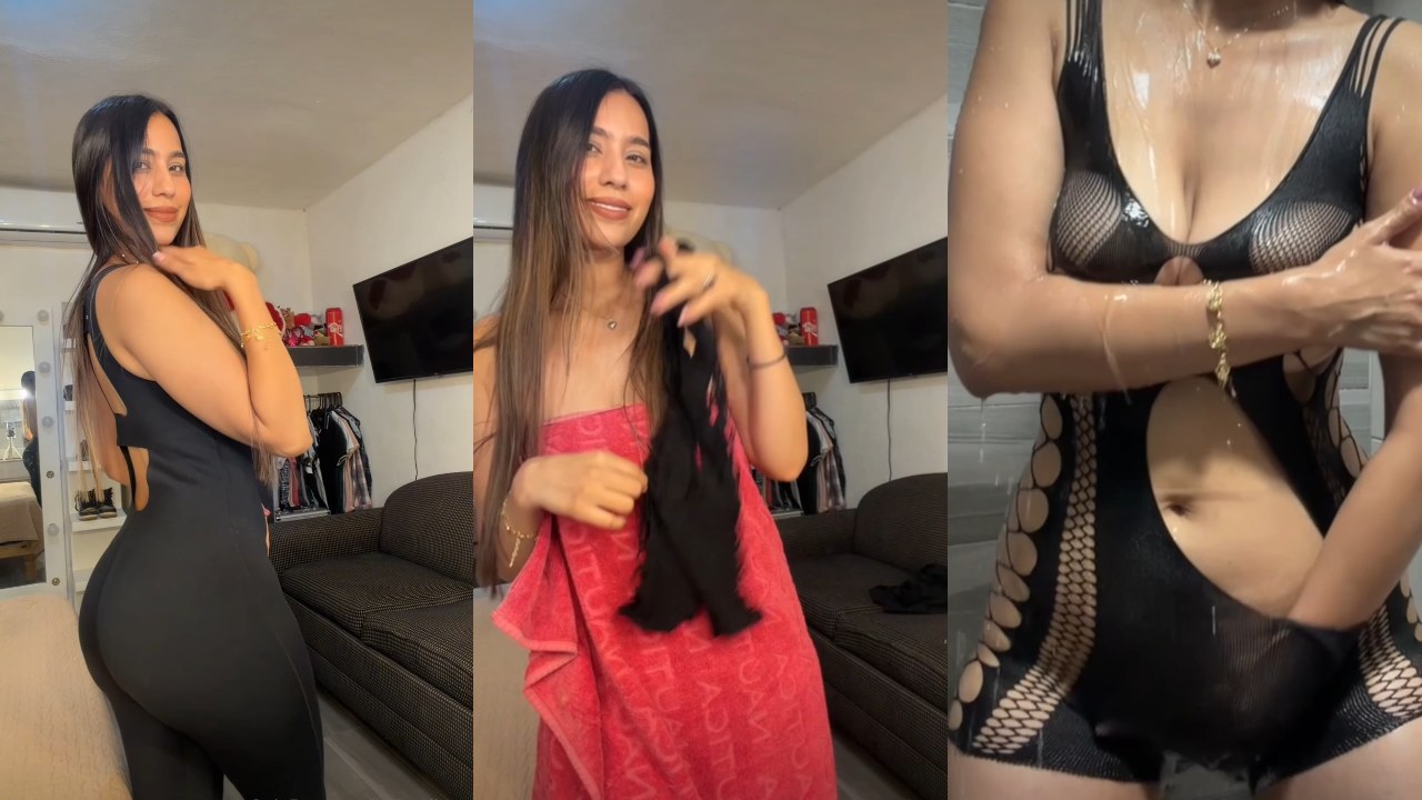 Diana Burgos desnudandose para hacer un baile sexi