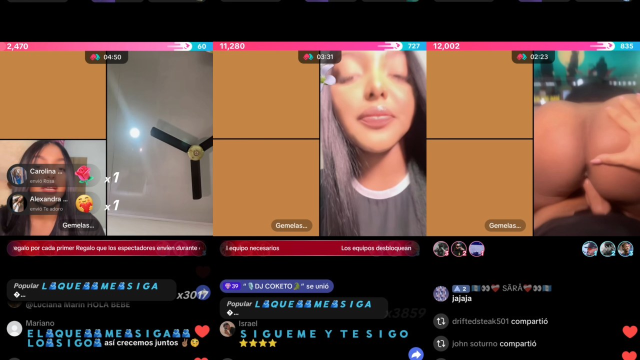 Gemelas Estrada cogiendo en live