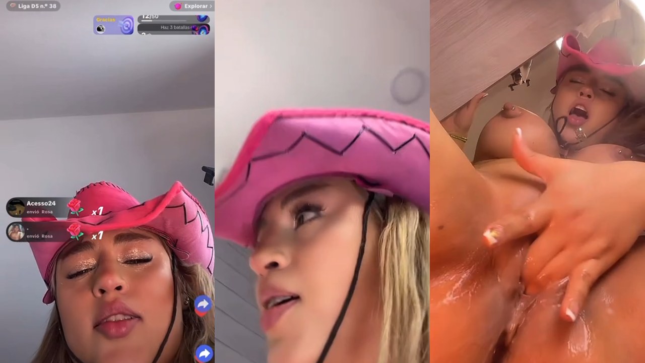 Laura Mendoza haciendo lluvia en live