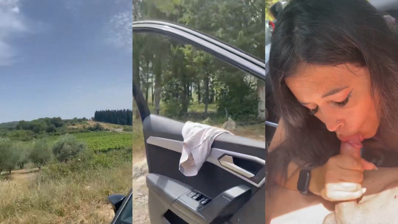 Vivi Tarantino Cogiendo al aire libre hasta terminar con la boca llena de leche
